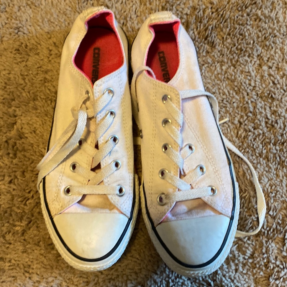 Converse sneakers- white and hot pink